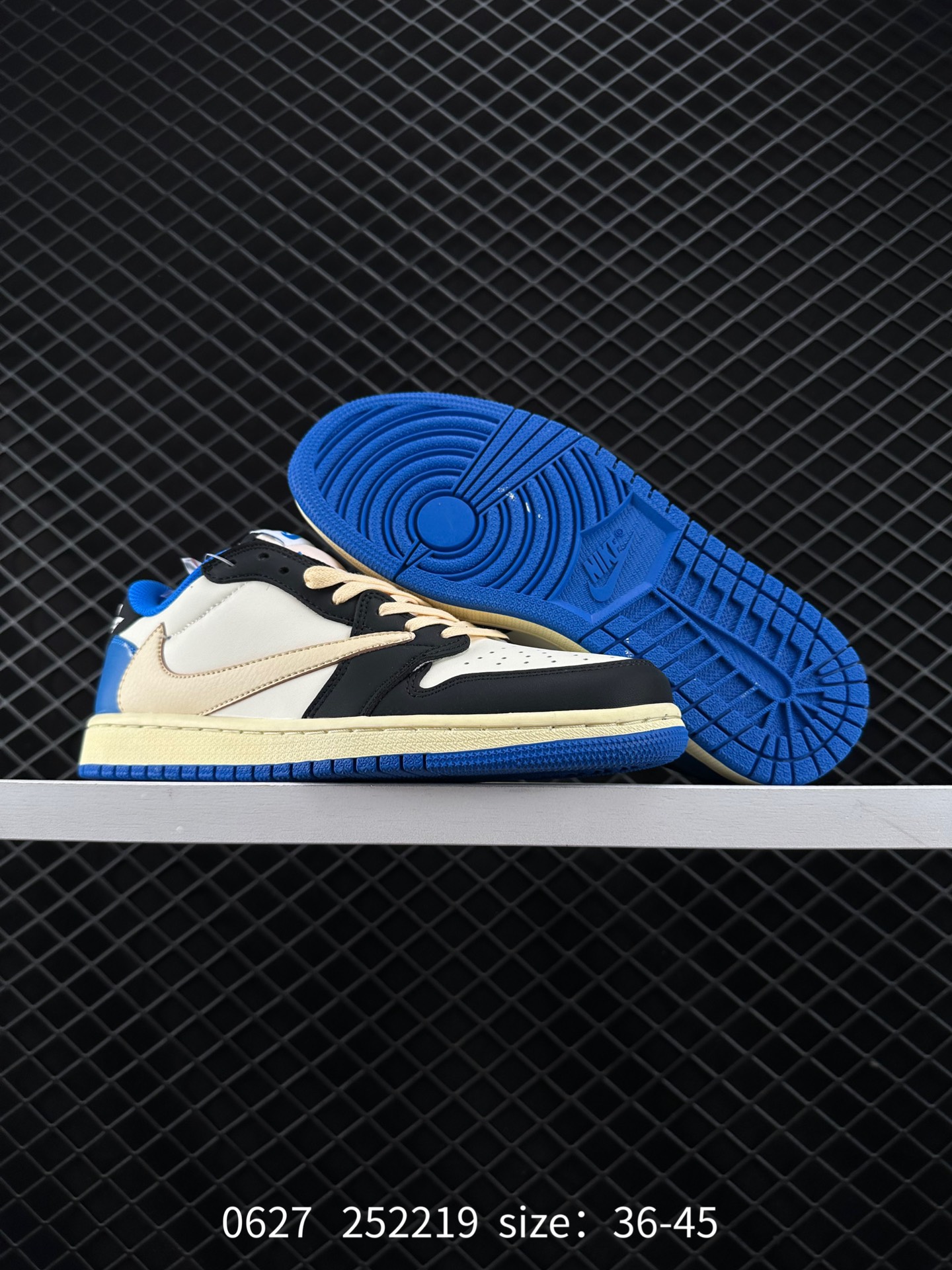Fragment Design x Travis Scott x Nike Air Jordan 1 Low OG SP”Military Blue”